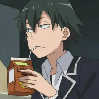 🖤 Lemon Tea Anime, Chłopak, Napój, Herbata cytrynowa, Postać telegram sticker