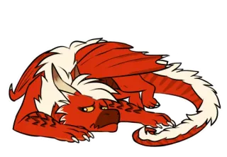 😢 มังกร, สีแดง, แฟนตาซี, การ์ตูน, สัตว์, สัตว์ในตำนาน telegram sticker