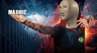 ✨ MAJIHIC Meme, Stonks, Humour, Majihic, Doctor Strange, Marvel whatsapp sticker