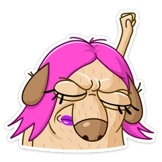 💪 chien, dessin animé, animal, drôle, sarcastique whatsapp sticker