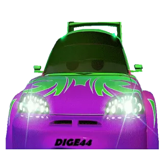 👀 DIGE44 carro, corrida, roxo, veículo telegram sticker