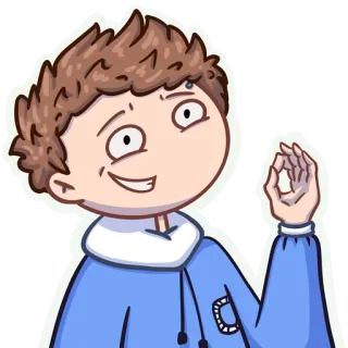 👌 Kartun, Anak laki-laki, Oke, Gestur, Emoji, Lucu whatsapp sticker