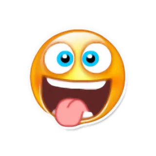 😜 Emoji, Smiley, Língua de fora, Engraçado, Expressão, Rosto telegram sticker