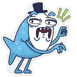 😨 pesce, cartone animato, mostro, divertente, creatura telegram sticker