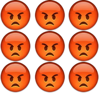 😡 Emoji, Ira, Cara enfadada, Emociones, Sentimiento, Expresión whatsapp sticker