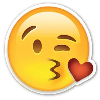 😘 emoji, kiss, heart, winking, love, affection telegram sticker