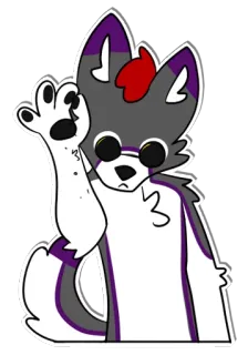 😎 Furry, Dibujos animados, Animal, Saludar, Saludo, Personaje, Lindo telegram sticker