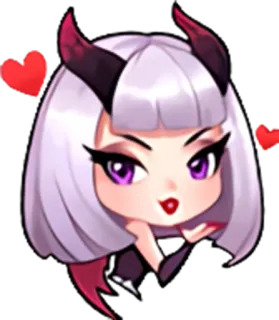 😍 anime, girl, cute, hearts, devil, cartoon telegram sticker