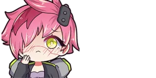 ☺️ chibi, anime, pink hair, cute, manga, sticker telegram sticker