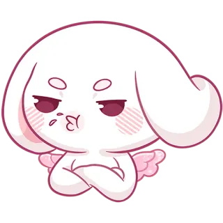 🙄 cute, angel, cartoon, wings, pink telegram sticker
