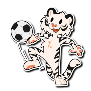 ⚽️ tygrys, piłka nożna, piłka nożna, zwierzę, kreskówka telegram sticker