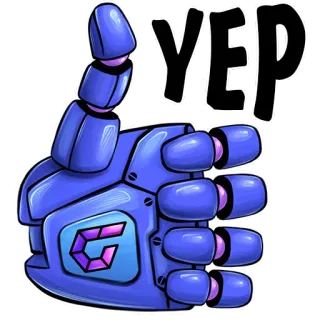 👍 YEP Daumen hoch, Roboterhand, Cyborg, Zustimmung, Ja, Genehmigung whatsapp sticker