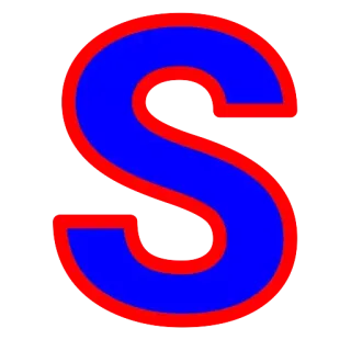 🔤 S Буква S, Алфавит, Синий, Красный whatsapp sticker