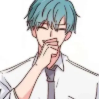 🎧 Estilo anime, Desenho animado, Personagem masculino, Sorrindo whatsapp sticker