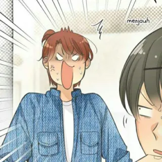 🎧 menjauh cartoon, angry, shocked, male telegram sticker