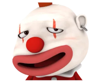 😅 Клоун, Персонаж, Смешной, Мультфильм, Иллюстрация, Эмодзи telegram sticker