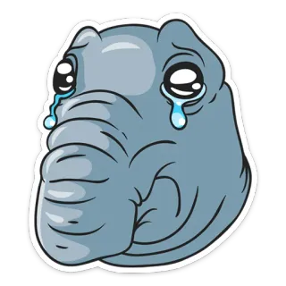 😥 crying, sad, elephant, animal, tears telegram sticker