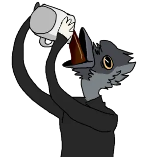 ☕️ lupo, bevanda, tazza, animale, caffè, tè telegram sticker