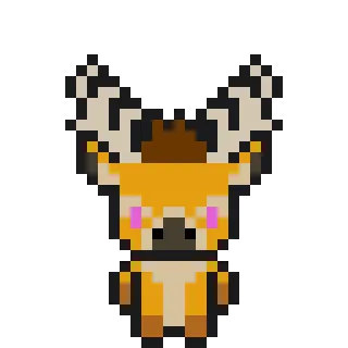 🦌 Hirsch, Pixel Art, Tier, Geweih, Süß, Cartoon, Wildtier telegram sticker