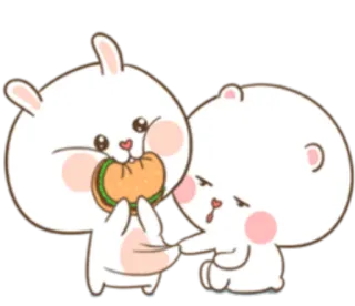 😛 Hase, Bär, süß, Cartoon, Tier, Aufkleber telegram sticker