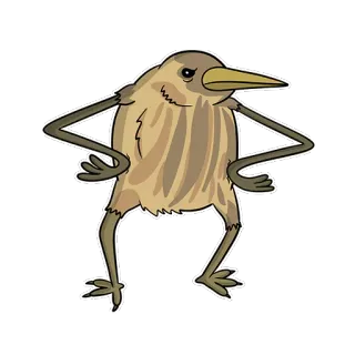🤔 oiseau, dessin animé, autocollant, animal telegram sticker