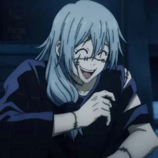 🫐 Mahito Jujutsu Kaisen Mahito, Jujutsu Kaisen, anime, character, smiling whatsapp sticker