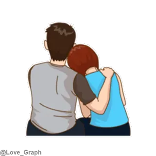 👫 couple, hug, support, love, relationship telegram sticker