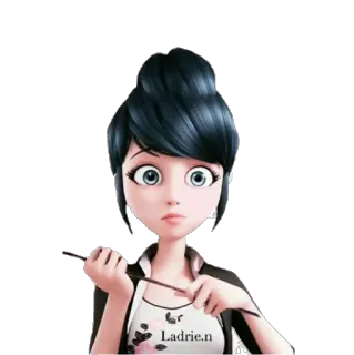 😳 Ladrie.n dessin animé, femme, cheveux noirs, animé, illustration telegram sticker