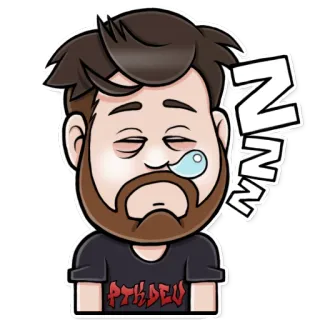😴 PTKDEV спящий, мультик, уставший, zzzz, разработчик telegram sticker