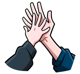 🙏 mains, accord, tape m'en cinq telegram sticker