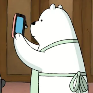 🍑 Ice Bear We Bare Bears Мультфильм, Белый медведь, Животное, Персонаж, Милый whatsapp sticker