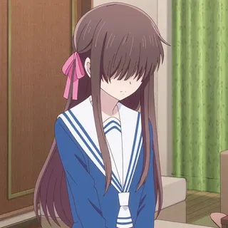 🎀 Tohru Honda Fruits Basket anime, girl, school uniform, cute, tohru honda telegram sticker