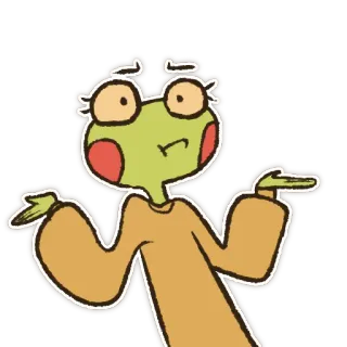 🤷‍♀️ kikker, schouderophalen, onzeker, verward, cartoon, geanimeerd telegram sticker