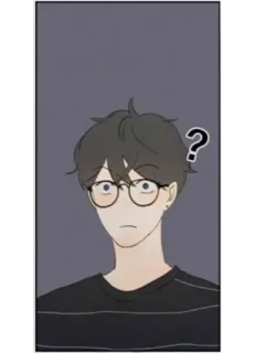 😕 anime, cartoon, question, glasses, confused telegram sticker