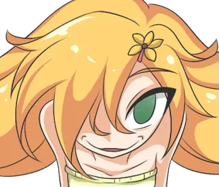 😈 Anime, Manga, Cartone animato, Divertente, Espressione, Ragazza, Personaggio whatsapp sticker