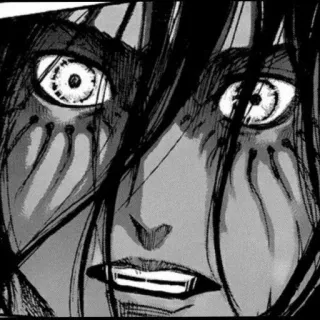 💜 Eren Yeager Attack on Titan アニメ, マンガ, エレン・イェーガー, 進撃の巨人, 怖い, 巨人 telegram sticker