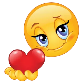 ❤ Emoji, Coeur, Amour, Expression, Mignon, Joyeux, Visage, Jaune telegram sticker