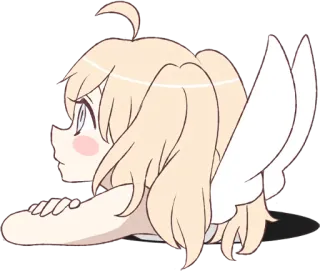 🙄 malaikat, imut, anime, sayap, kawaii telegram sticker