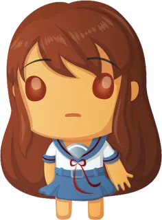 🙎 Anime meisje, Chibi, Schooluniform, Cartoon, Leuk, Meisje, Anime telegram sticker