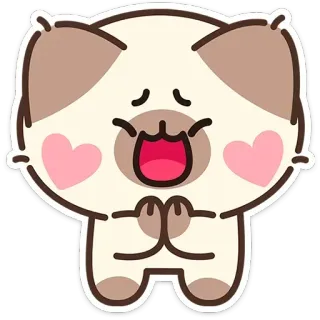 🐱 Katze, süß, kawaii, Aufkleber, Herz, glücklich telegram sticker