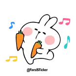 🎵 กระต่าย, บันนี่, แครอท, น่ารัก, สัตว์, การ์ตูน telegram sticker