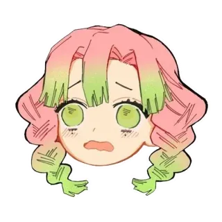 😭 Mitsuri Kanroji Demon Slayer Anime, Demon Slayer, Mitsuri, Kanroji, Pilastro dell'Amore, Chibi telegram sticker