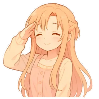 🫡 Аниме, Девушка, Улыбка, Каваий, Мультфильм whatsapp sticker