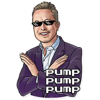 📈 Elon Musk PUMP PUMP PUMP elon musk, pump, mème, deal with it, finance, business telegram sticker
