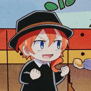 🥐 Chuuya Nakahara Bungo Stray Dogs Anime, Manga, Chibi, Bungo Stray Dogs, Chuuya Nakahara, Anime Charakter whatsapp sticker