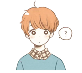 😶 ? Anime, Manga, Chłopak, Pytanie, Kreskówka telegram sticker