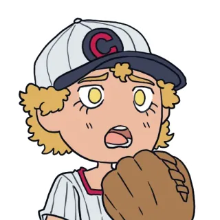😨 Baseball, Dessin animé, Sport, Joueur, Gant telegram sticker