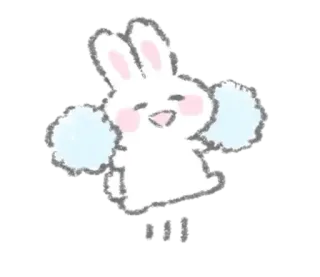 💤 lapin, mignon, animal, cheerleader, pompons, bunny telegram sticker