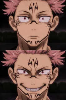 ☠ Sukuna Jujutsu Kaisen アニメ, 宿儺, 呪術廻戦, 表情, 邪悪, マンガ, 悪役 telegram sticker