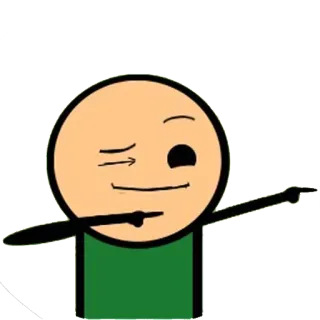 😉 Dab, Strichmännchen, Cyanide and Happiness Stil, Lustig, Zwinkern, Cartoon telegram sticker